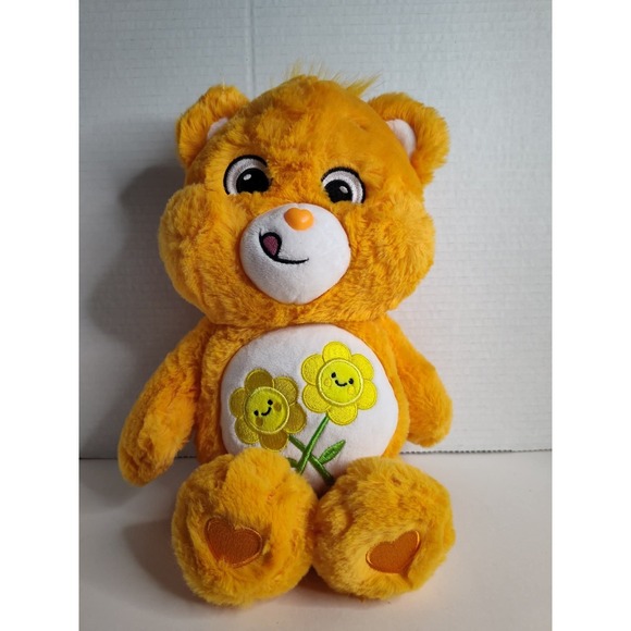 Basic Fun Other - CARE BEARS Friend Bear Basic Fun Yellow Flowers 12" Orange Soft Plush 2021
